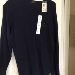 Men’s medium blue cotton long sleeve sweater